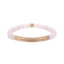 Pulseira cusurlove Inspirational Rose Quartz Banhada a Ouro 18K