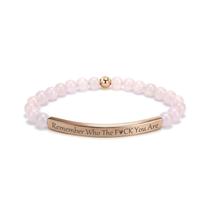 Pulseira cusurlove Inspirational Rose Quartz Banhada a Ouro 18K