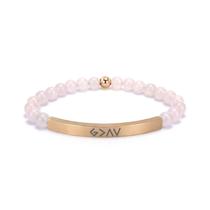 Pulseira cusurlove Inspirational Rose Quartz Banhada a Ouro 18K