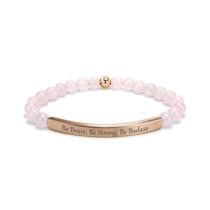 Pulseira cusurlove Inspirational Rose Quartz Banhada a Ouro 18K