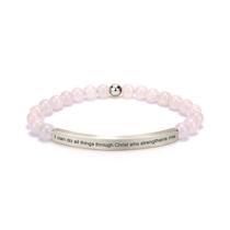 Pulseira cusurlove Inspirational Rose Quartz Banhada a Ouro 18K