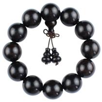 Pulseira Dalbergia Nigra com contas de madeira de ébano de 15 mm Pulseira Dalbergia Nigra com contas de madeira de ébano de 15 mm