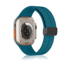Pulseira Dark Blue Magnética 42/44/45/49mm Com Imã Fecho Preto Compatível Applee Waatch Seriee 4 5 6 7 8 ULTRA