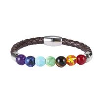 Pulseira De 7 Chakras Com Pedras Naturais E Corda Preta Para Yoga, Reiki, Cura E Equilíbrio Para