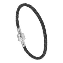 Pulseira de Aço com material sintético fecho click 18cm