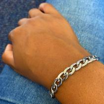 Pulseira de aço inox elo groumet 20 cm x 9 mm