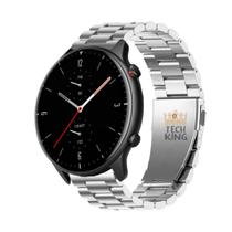 Pulseira De Aço Inox Gomada Elos Compatível com Amazfit Gtr 2 / Gtr 2e