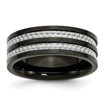 Pulseira de Aço Inoxidável 8mm - Banhada a IP Preto e Cinza Carbono