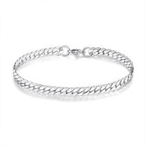 Pulseira de aço inoxidável achatada Figaro Cuban Link 18cm