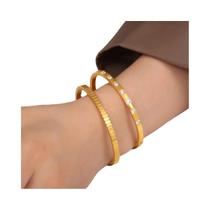 Pulseira De Aço Inoxidável Banhada a Ouro 18K Com Zircônia Cúbica Para Mulheres, Joia De Moda À