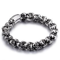 Pulseira de aço inoxidável Gothic Skull Head para homens