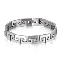 Pulseira de aço inoxidável para homens Geometric Link Design