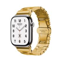 Pulseira De Aço Inoxidável Satin Grand H Para Apple Watch Ultra 2 Série 10 9 46mm 42mm 45mm 41mm