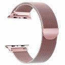 Pulseira de Aço Milanese Loop Compatível Apple Watch 44mm e 42mm 45mm Rose Pink