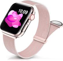 Pulseira de Aço Milanese Loop compativel Apple Watch 44mm e 42mm - Rose Pink