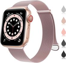 Pulseira de Aço Milanese Loop compativel Apple Watch 44mm e 42mm - Rose Pink
