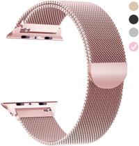 Pulseira de Aço Milanese Loop compativel Apple Watch 44mm e 42mm - Rose Pink