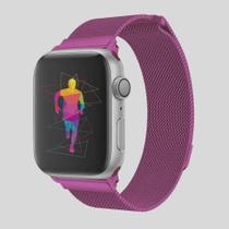 Pulseira de Aço Milanese Loop compativel Apple Watch 44mm e 42mm - Roxo -