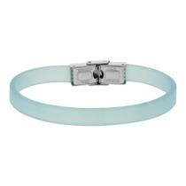 Pulseira de Aço New Style Basic Caucciu azul celeste 7.5mm 21cm