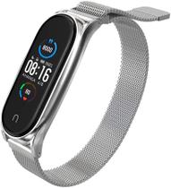 Pulseira De Aço NSmart Compatível com Mi Band 5 / Mi band 6 Fecho Magnético