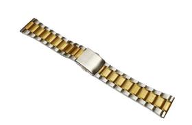 Pulseira De Aço Reta Bicolor-Mista 24Mm