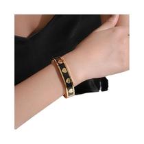 Pulseira De Aço Titânio Em Forma De Coração Pêssego Para Mulheres E Homens, Estilo