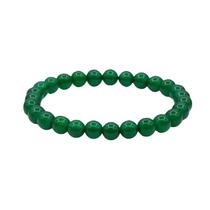 Pulseira de ágata verde natural de 8 mm para mulheres