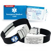 Pulseira de alerta médico Universal Medical Data Sport preta