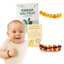 Pulseira De Ambar Báltico Infantil 14Cm Com Certificado Mel