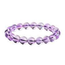 Pulseira de ametista natural de 8 mm e 22 miçangas para mulheres, feita à mão Pulseira de ametista natural de 8 mm e 22 miçangas para mulheres, feita à mão