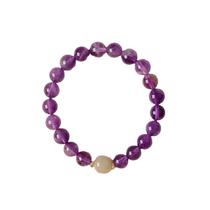 Pulseira de ametista para mulheres, nova de 2025, contas de cristal roxo de 8 mm Pulseira de ametista para mulheres, nova de 2025, contas de cristal roxo de 8 mm