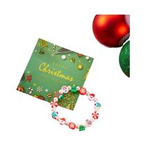 Pulseira De Argila Macia Com Tema De Natal, Com Contas De Papai Noel, Rena, Árvore E Boneco De Neve,