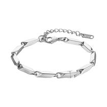 Pulseira De Bambu Banhada a Ouro, Aço Inoxidável Preto E Dourado, 18+5cm, Joia Masculina, Presente