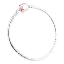 Pulseira De Berloques Em Banho Prata E Rose 19Cm