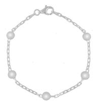 Pulseira De Bola Bolinhas Feminina Em Prata 925