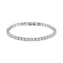 Pulseira De Bola De Tênis Em Prata Esterlina S925 Com Zircônia Para Mulheres, 4mm, 16-20cm, Joias De