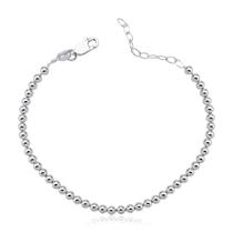 Pulseira De Bolinha 3mm De Prata 925 Com Extensor