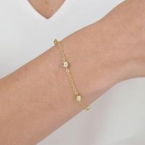 Pulseira de Bolinhas Banhada a Ouro 18K Delicada Feminina