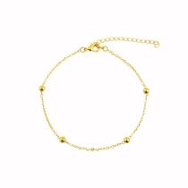 Pulseira de Bolinhas Douradas Banhada a Ouro 18k com Extensor