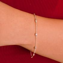 Pulseira de Bolinhas longas correntinha 18 cm em Prata 925 Pulseira de Bolinhas longas correntinha 18 cm em Prata 925