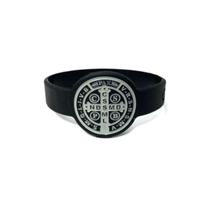 Pulseira De Borracha Preta São Bento