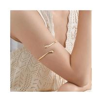 Pulseira De Braço Espiral De Aço Inoxidável Chunky Para Mulheres Vnox, Joia Simples De Cuff