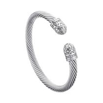 Pulseira De Cabo Torcido Ajustável Em Aço Inoxidável Para Mulheres, Joia Vintage Charmosa, Presente
