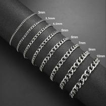 Pulseira De Cadeia Cubana Dourada Punk, 3-10mm De Largura, Joia Minimalista Hip Hop Figaro, Presente