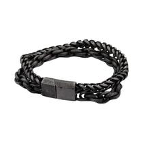 Pulseira De Cadeia De Aço Inoxidável Com Fecho Magnético De Dupla Camada Para Homens, Joia Clássica Pulseira De Cadeia De Aço Inoxidável Com Fecho Magnético De Dupla Camada Para Homens, Joia Clássica
