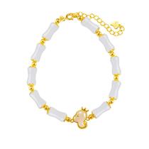 Pulseira de calcedônia branca e prata S925 para mulheres Pulseira de calcedônia branca e prata S925 para mulheres