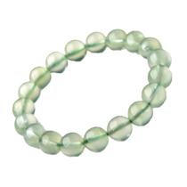 Pulseira de calcedônia verde natural para mulheres com miçangas de 10 mm