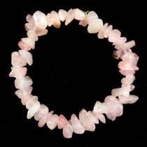 Pulseira de Cascalho Quartzo Rosa Natural