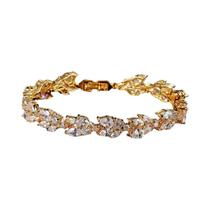Pulseira De Charme Em Ouro Branco Para Mulheres Com Zircônia Cúbica AAA, Luxuosa E De Alta Qualidade