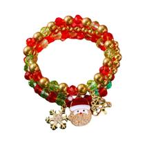 Pulseira De Contas Com Strass De Natal, Tema Papai Noel E Floco De Neve, Para Mulheres E Homens, Pulseira De Contas Com Strass De Natal, Tema Papai Noel E Floco De Neve, Para Mulheres E Homens,